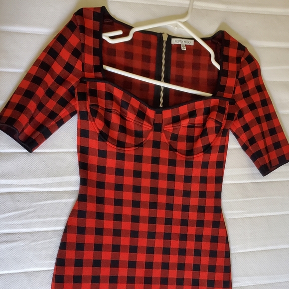 Ronny Kobo Checker Fitted Dress - Picture 3 of 6